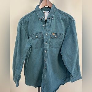 Carhartt Green long sleeve rugged outdoor wear button up shirt